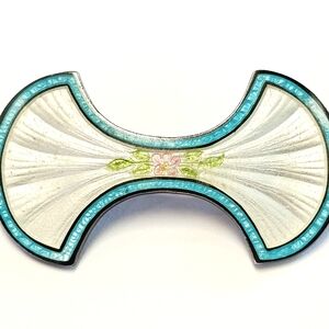Antique Sterling Enamel Brooch Early 1900s